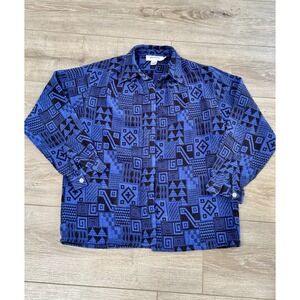 Vtg Y2K Calvin Klein 100% Cotton Long Sleeve Button Up Made In Malaysia Sz Small